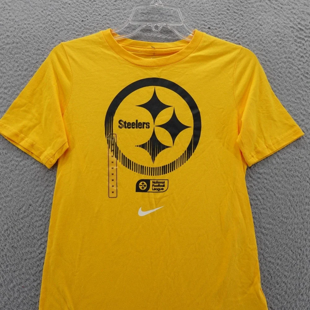 Nike Kids Pittsburgh Steelers NFL Graphic T-Shirt Yellow‎ Size M NEW